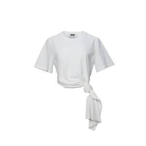 NEW EENK see knotted tie t-shirt in white